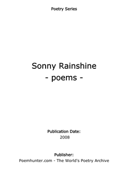 Sonny Rainshine - Poems