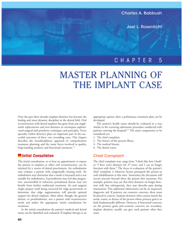 Master Planning of the Implant Case
