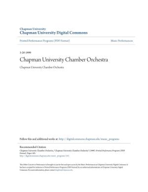 Chapman University Chamber Orchestra Chapman University Chamber Orchestra