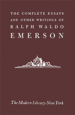 THE TRANSCENDENTALIST 87 the LORD's SUPPER 1 0 7 ESSAYS: FIRST SERIES History 1 2 3 Self