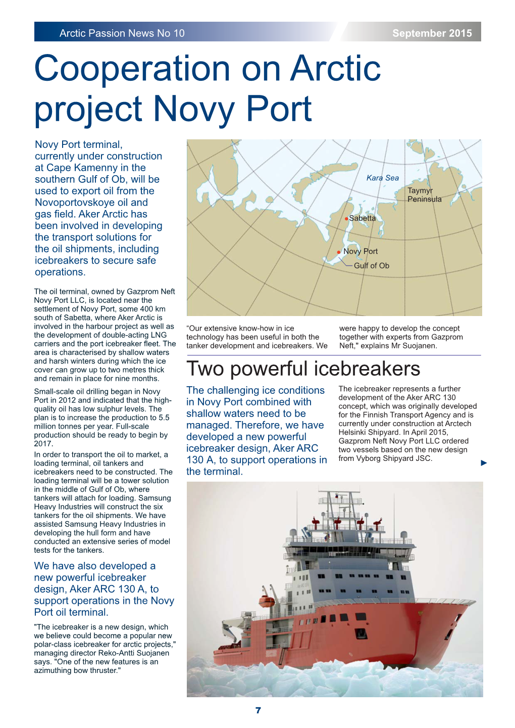 Cooperation on Novy Port Project