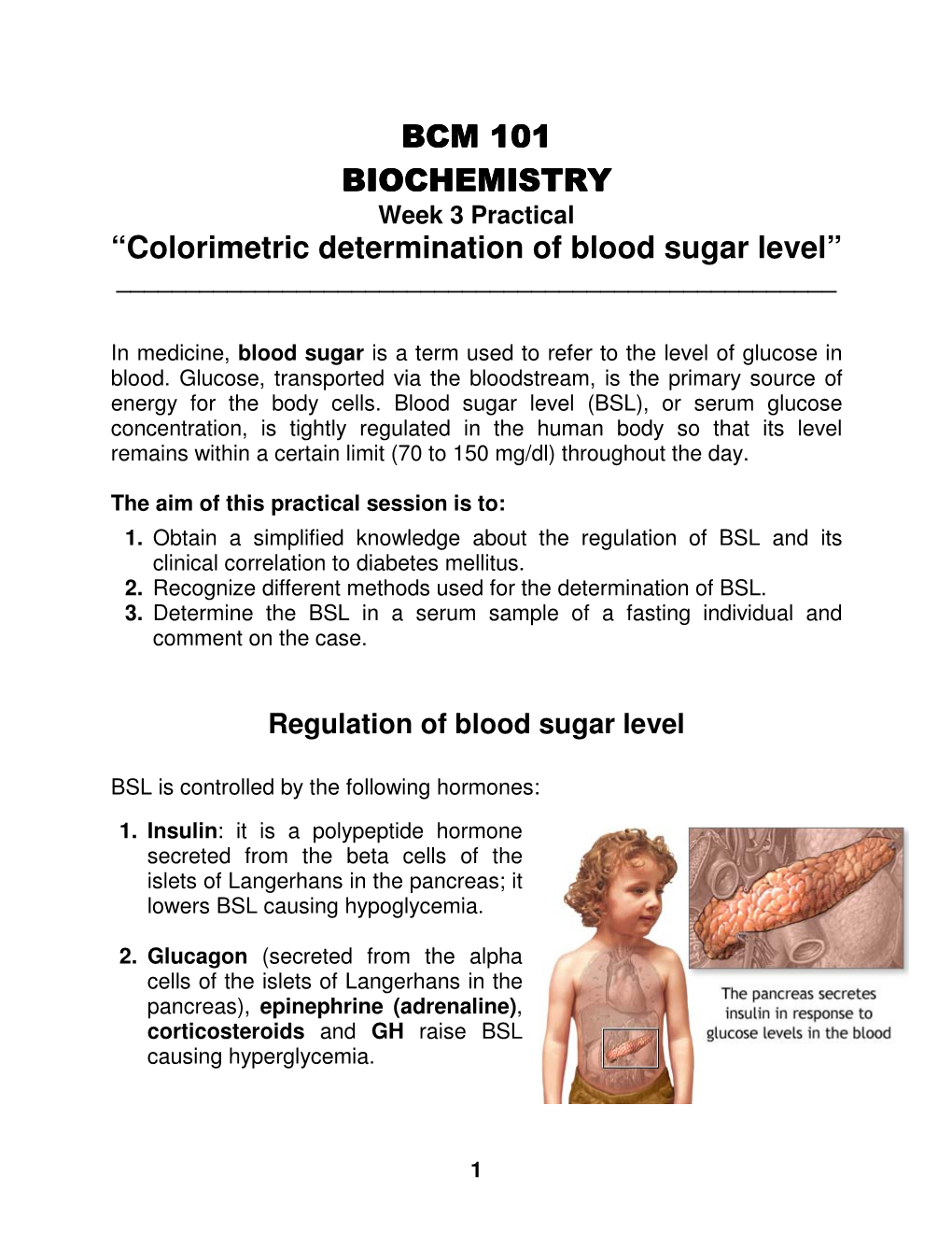 Colorimetric Determination of Blood Sugar Level” ______