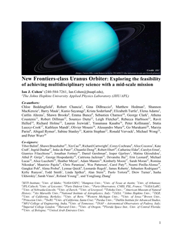 New Frontiers-Class Uranus Orbiter: Exploring the Feasibility of Achieving Multidisciplinary Science with a Mid-Scale Mission