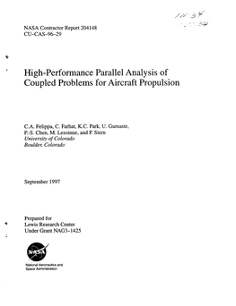 High-Performance Parallel Analysis of Coupled Problems for Aircraft Propulsion