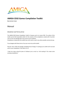 AMIGA CD32 Games Compilation Toolkit Manual