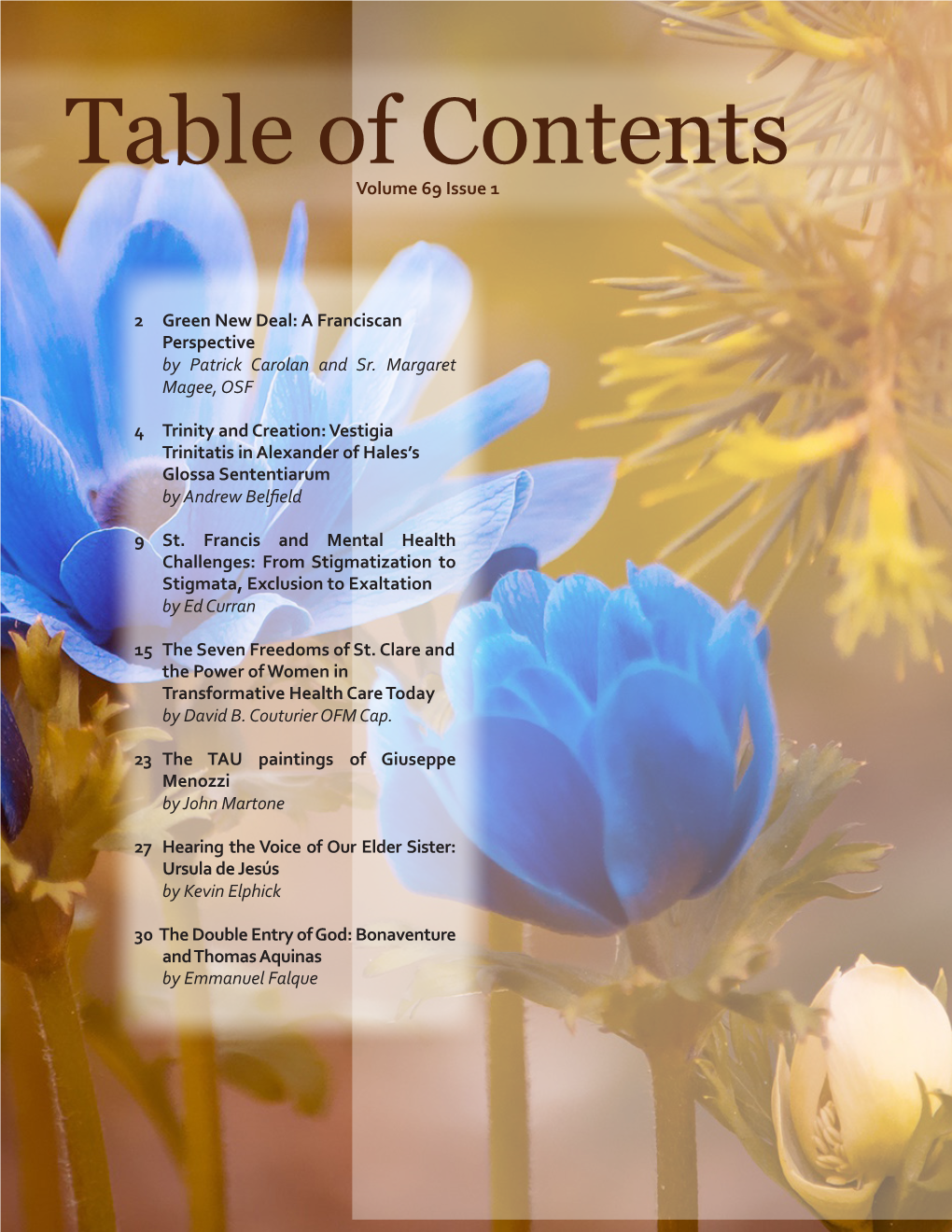 Table of Contents Volume 69 Issue 1