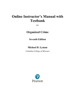 Online Instructor's Manual with Testbank