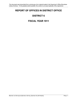 Report of Offices in District Office District 6 Fiscal