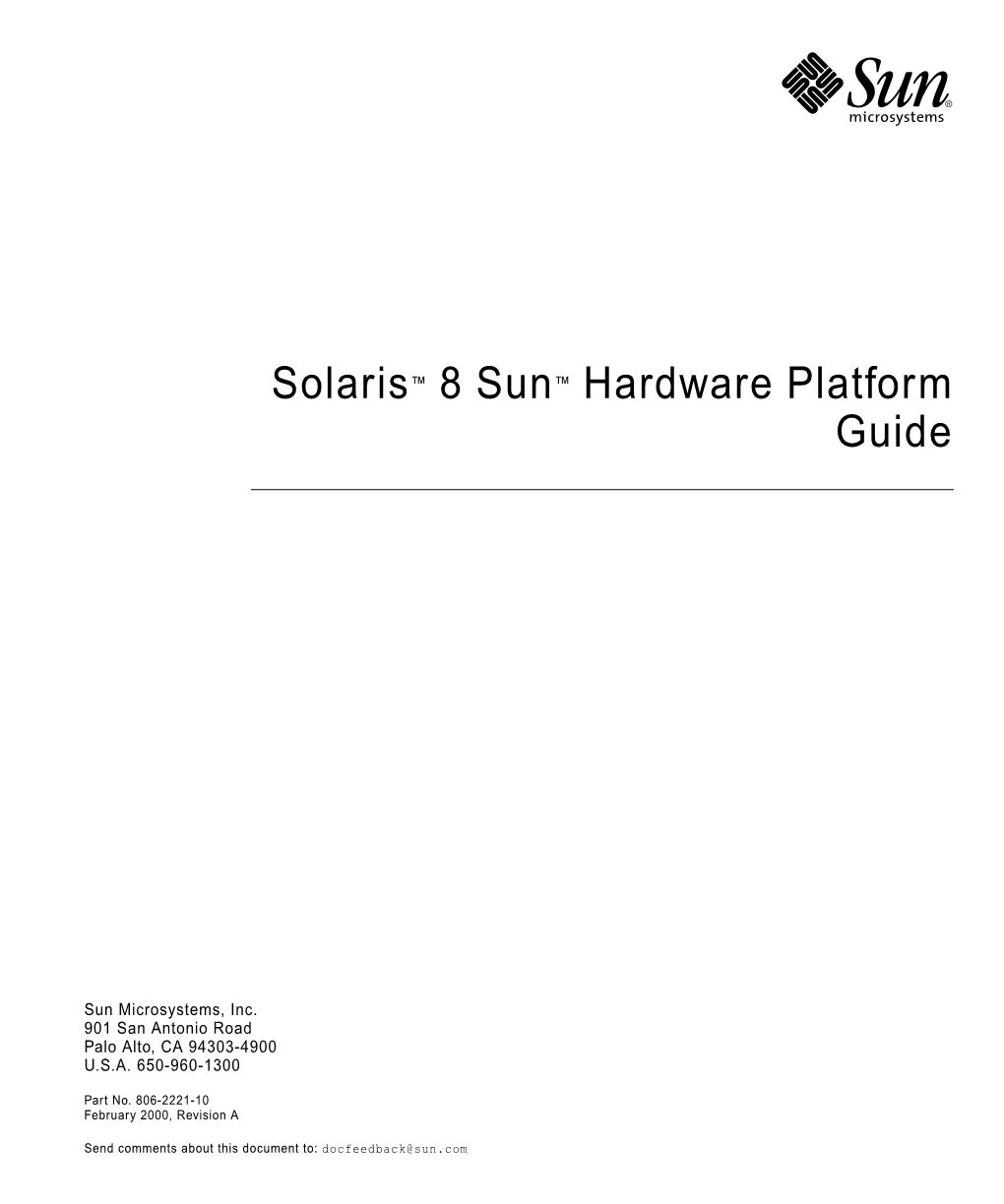 Solaris 8 Sun Hardware Platform Guide