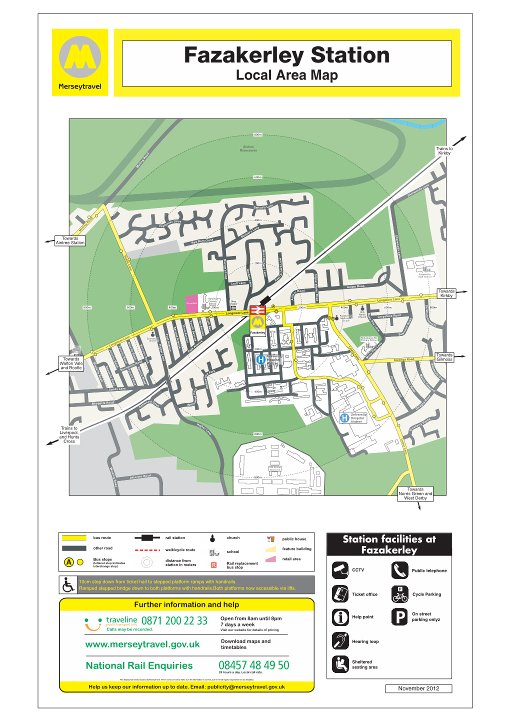 Fazakerley Station Local Area Map