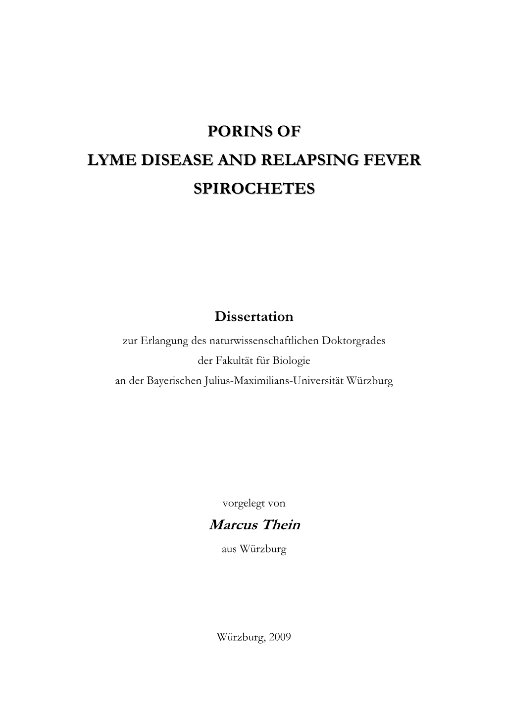 Pore-Forming Proteins in the Outer Membrane of Borrelia Burgdorferi