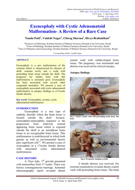 Exencephaly with Cystic Adenomatoid Malformation- a Review of a Rare Case