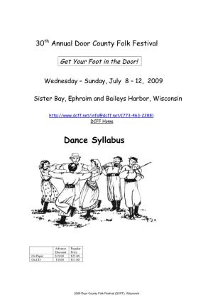 2009 Door County Folk Festival Syllabus.Pdf