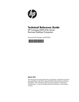 Technical Reference Guide HP Compaq 8200 Elite Series Business Desktop Computers