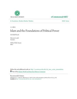Islam and the Foundations of Political Power Ali Abdel Razek