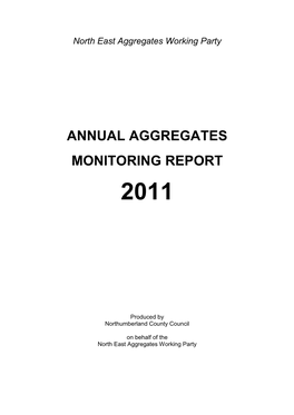 North East England Annual Aggregates Monitoring Report 2011