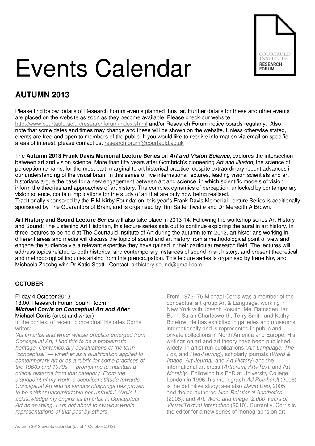 Events Calendar