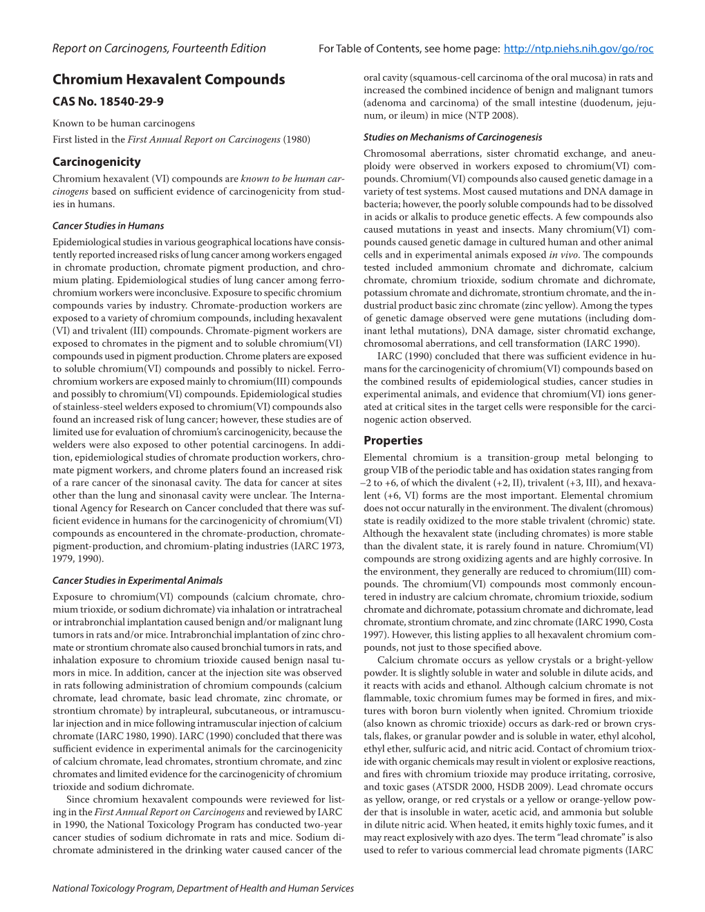 Chromium Hexavalent Compounds