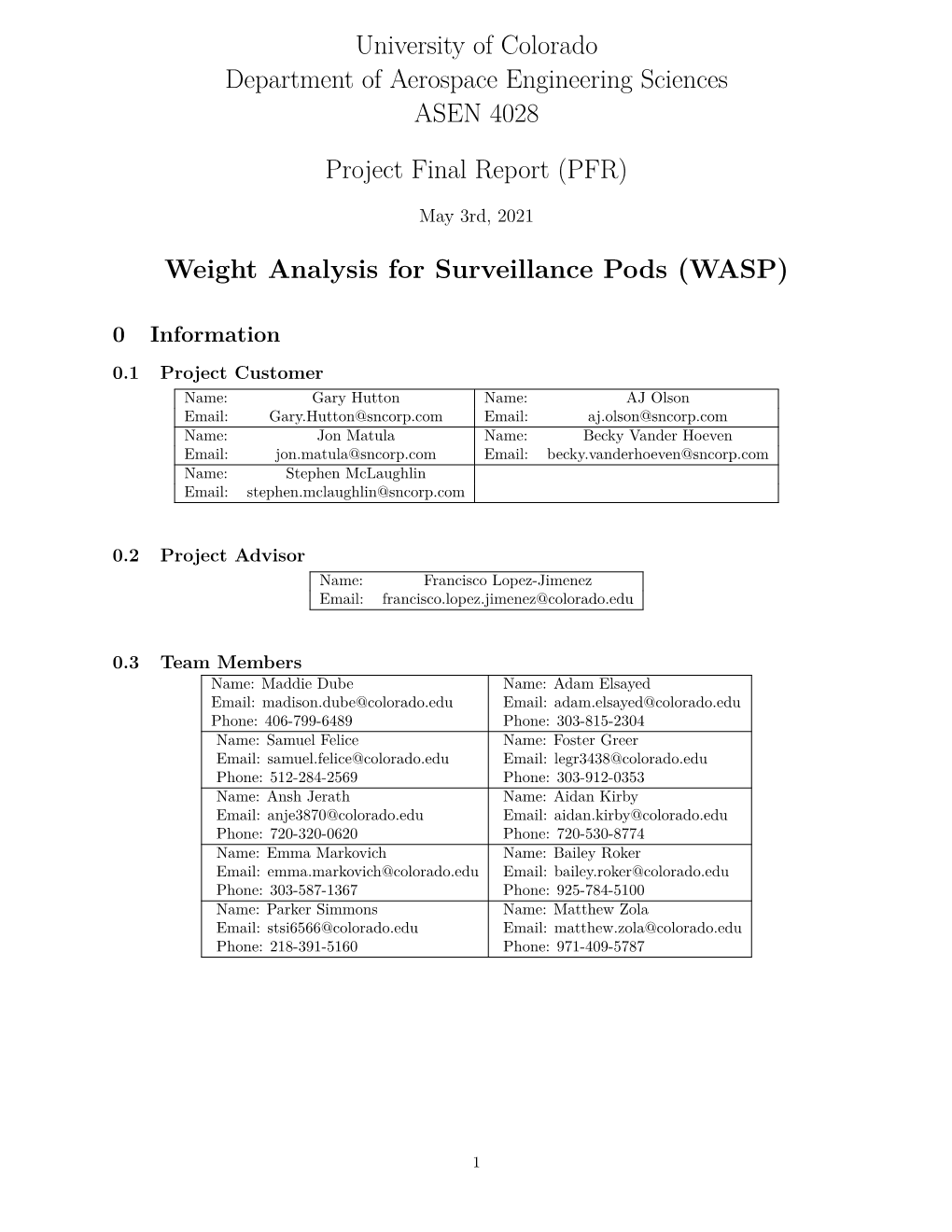 Project Final Report (PFR)