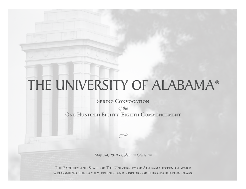 The University of Alabama Commencement Program
