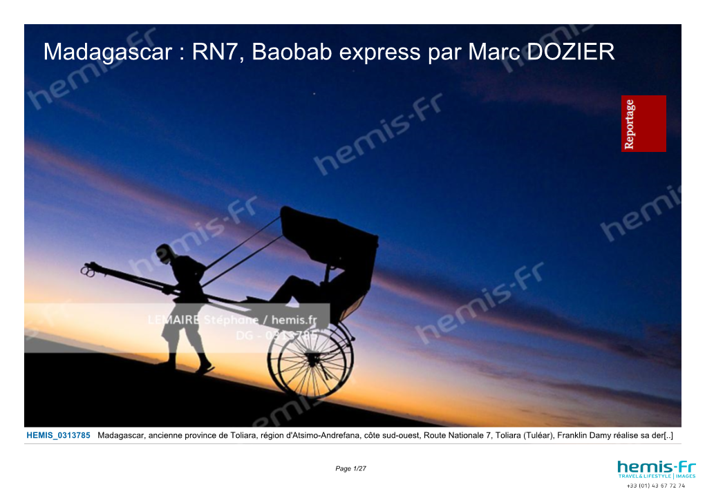 Madagascar : RN7, Baobab Express Par Marc DOZIER