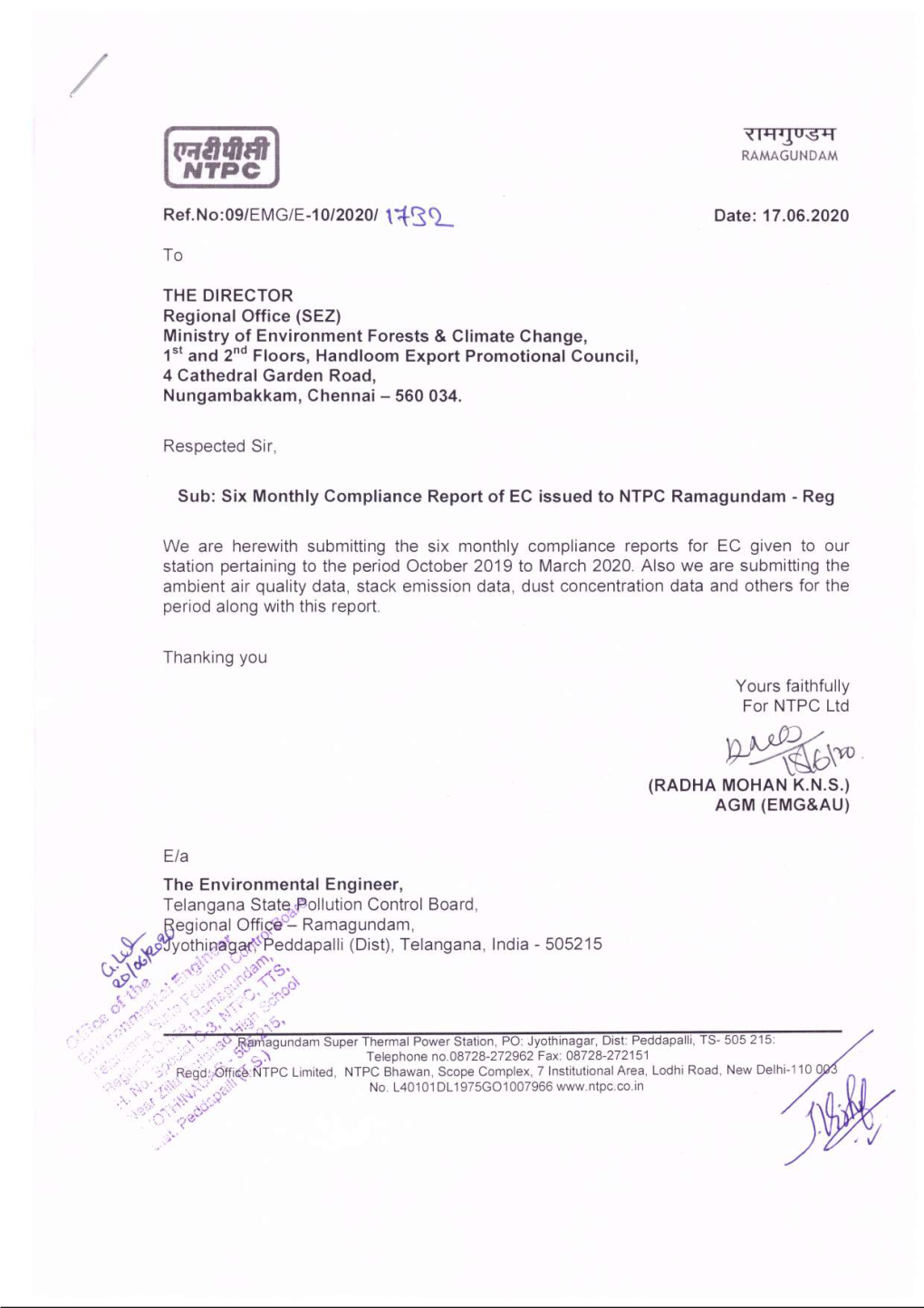 Status of Implementation of Conditions Stipulated in Environmental Clearance