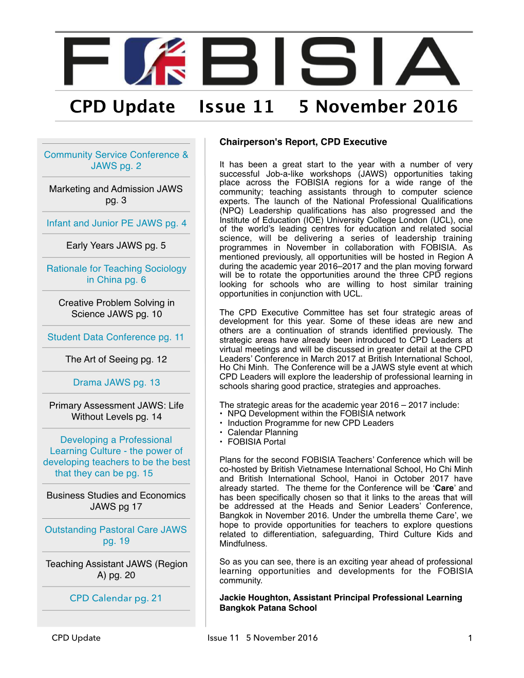 CPD Update Issue 11 5 November 2016