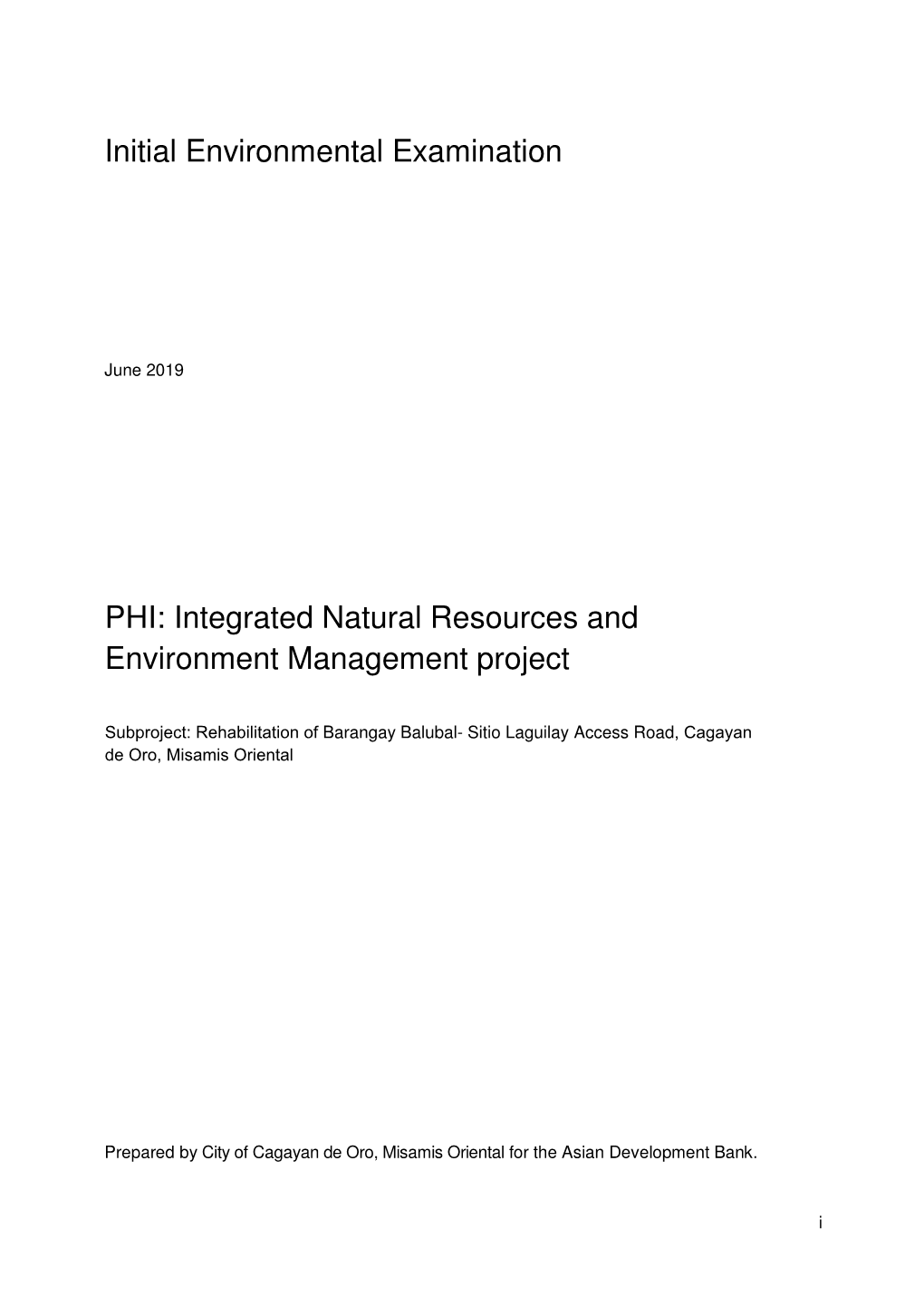 Integrated Natural Resources and Environment Management Project