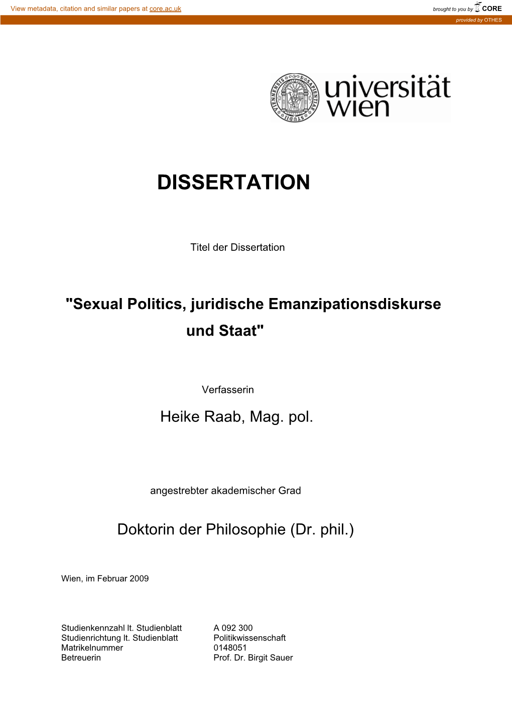 Dissertation