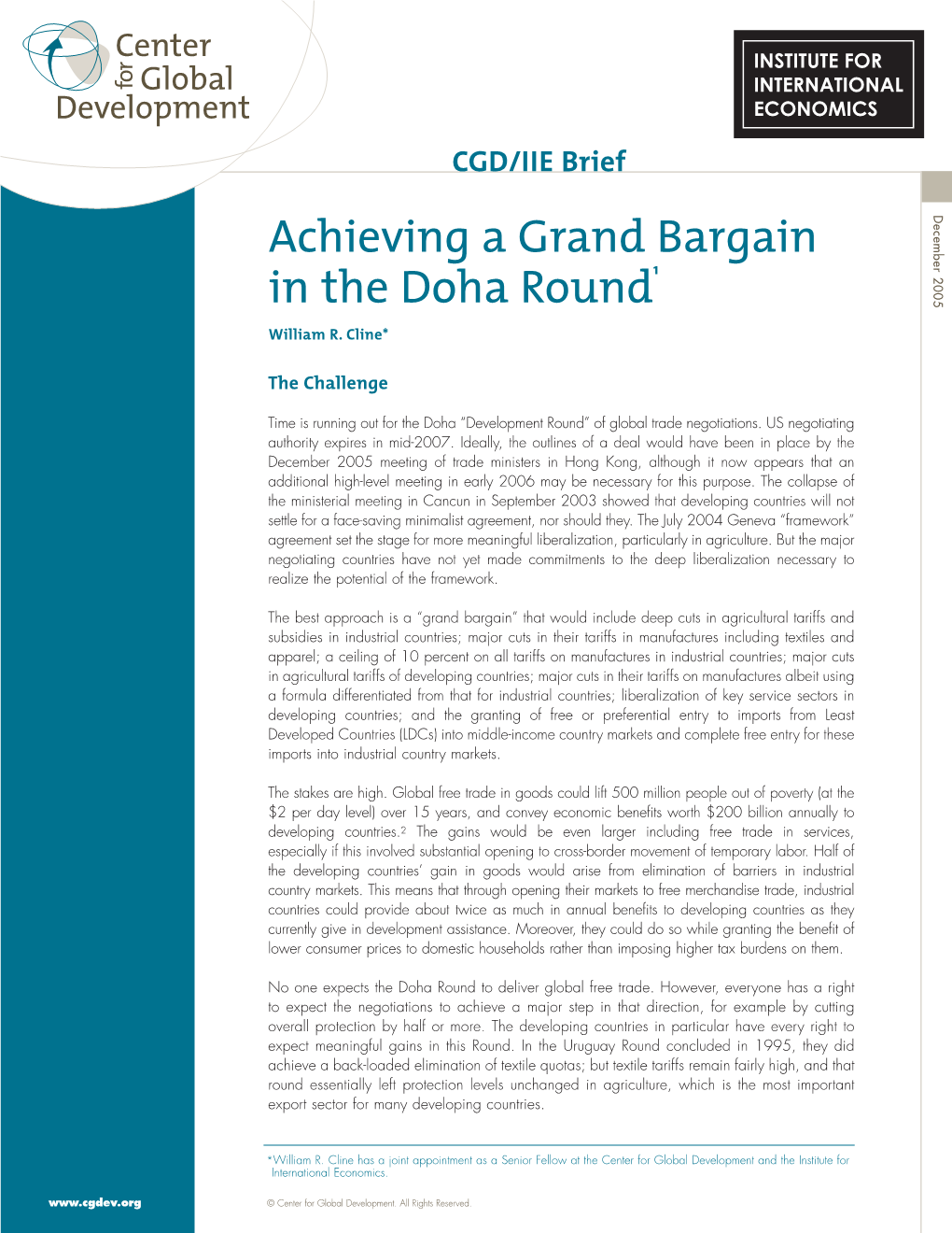 Achieving a Grand Bargain in the Doha Round1 William R