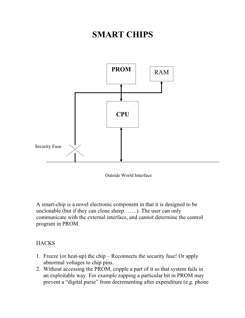 A Smart-Chip Is a Novel Electronic Component in That It Is Designed to Be Unclonable (But