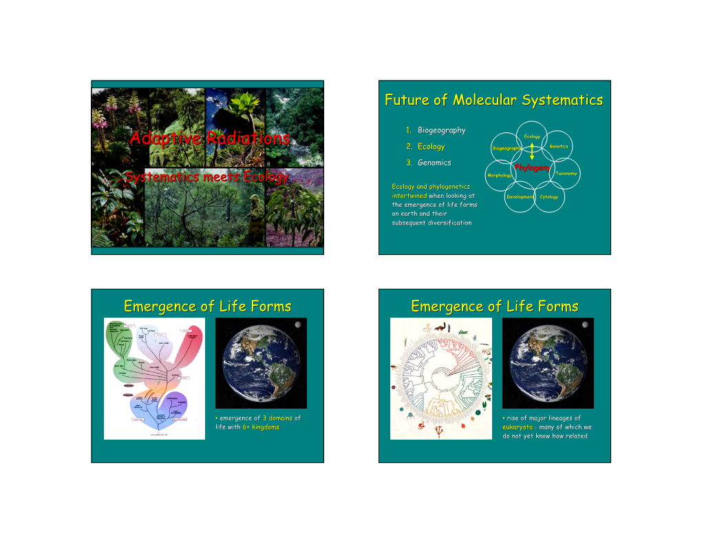 Adaptive Radiations Genetics 2