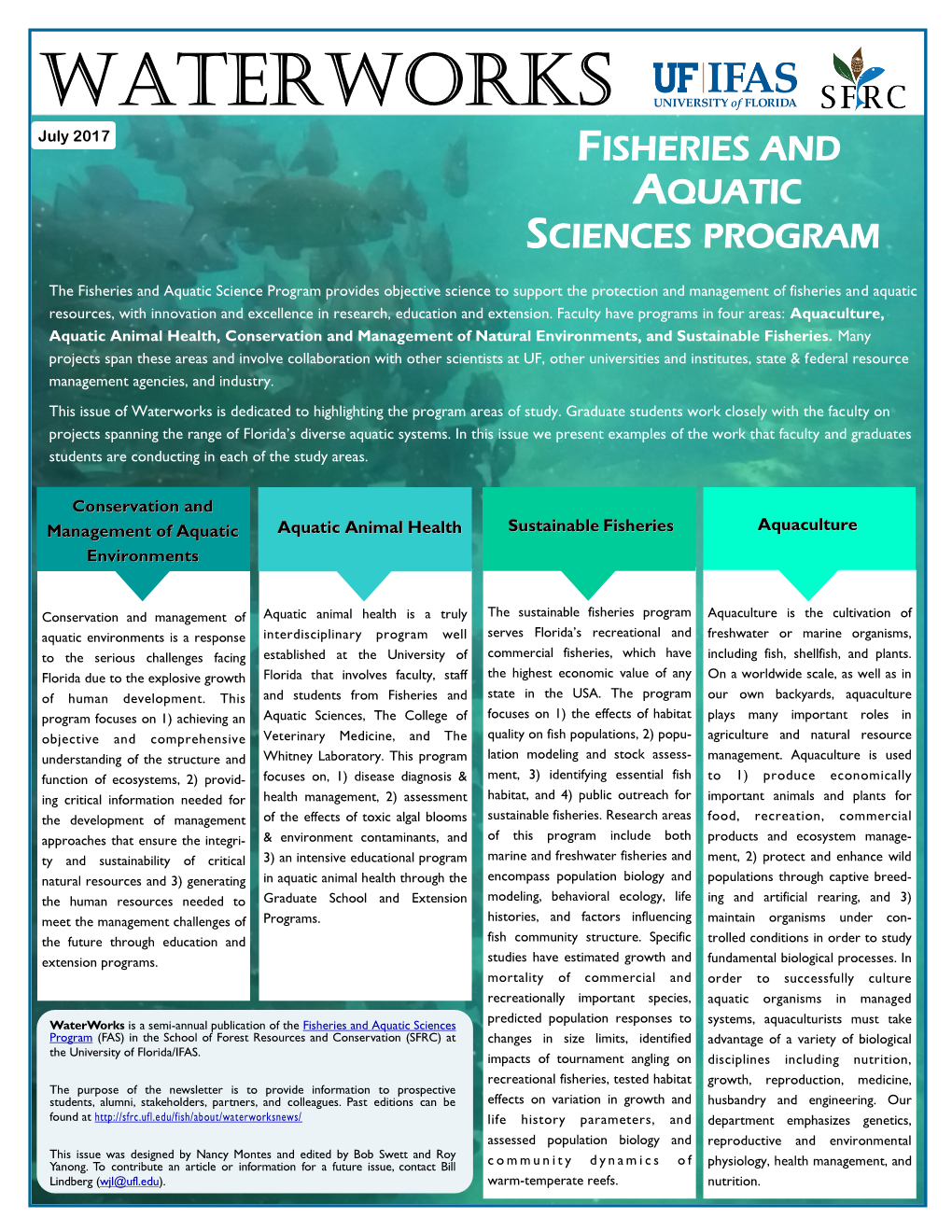 WATERWORKS July 2017 FISHERIES and AQUATIC SCIENCES PROGRAM