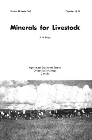 Minerals for Livestock