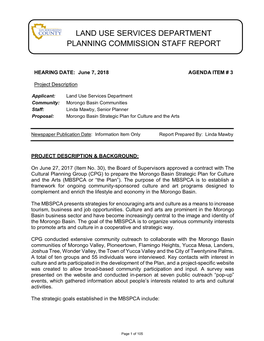 Land Use Services Department Planning Commission Staff Report