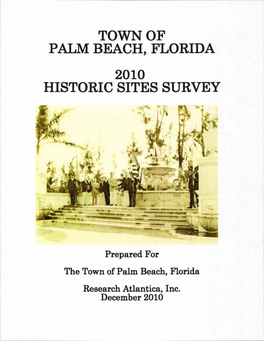 Town of Palm Beach, Florida Historic Sites Survey
