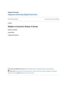 Religion in Economic History: a Survey