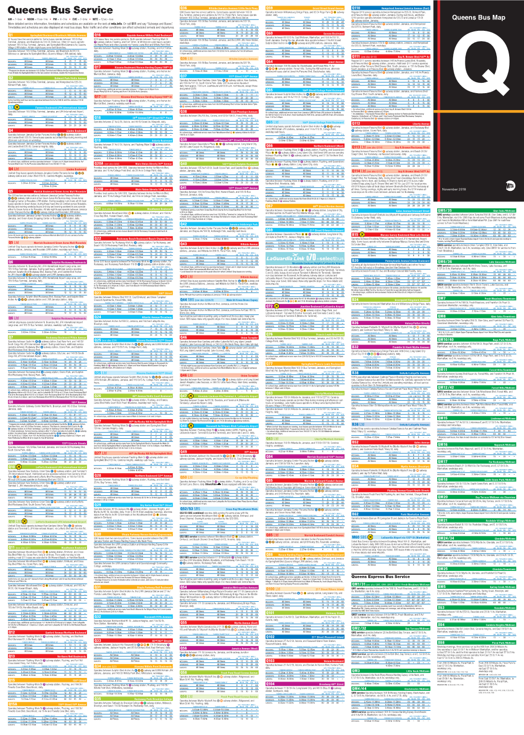 Queens Bus Map November 2018