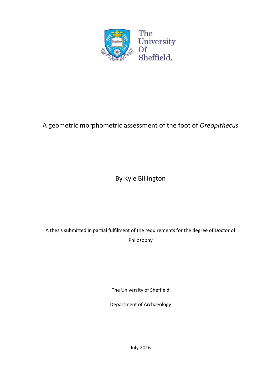 A Geometric Morphometric Assessment of the Foot of Oreopithecus