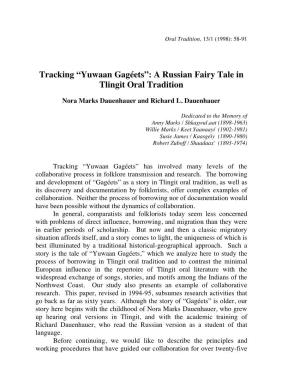 A Russian Fairy Tale in Tlingit Oral Tradition