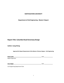 Report Title: Columbia Road Greenway Design