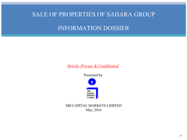 Sale of Properties of Sahara Group Information Dossier