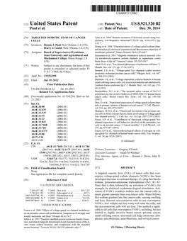 (12) United States Patent (10) Patent No.: US 8,921,320 B2 Paul Et Al