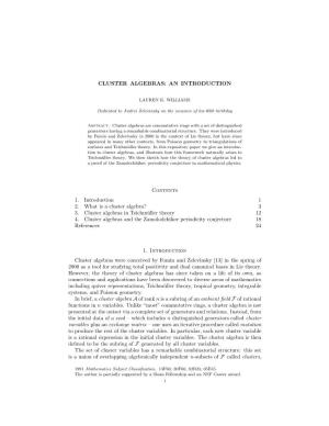 Cluster Algebras: an Introduction