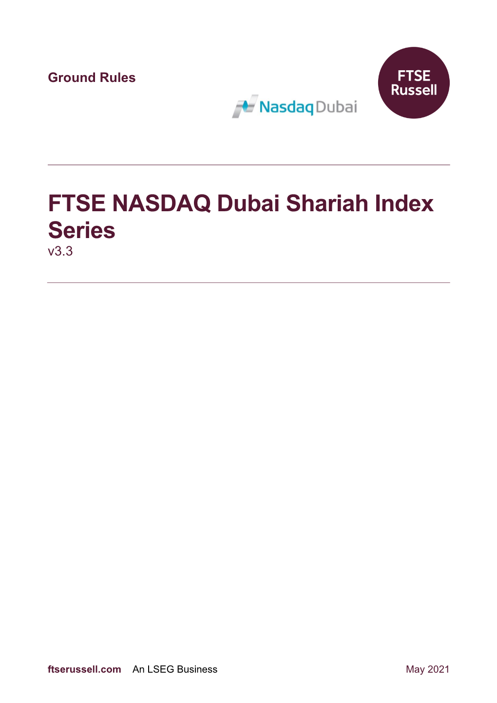 FTSE NASDAQ Dubai Shariah Index Series V3.3