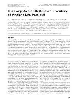 Is a Large-Scale DNA-Based Inventory of Ancient Life Possible?