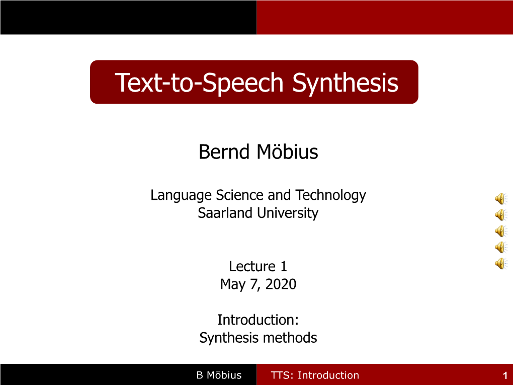 Text-To-Speech Synthesis