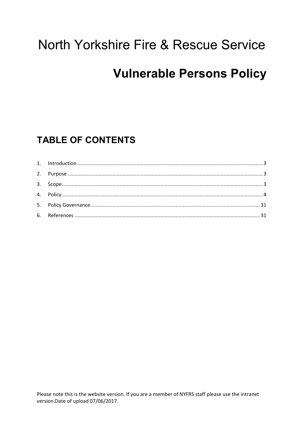Vulnerable Persons Policy