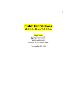 Stable Distributions Models for Heavy Tailed Data