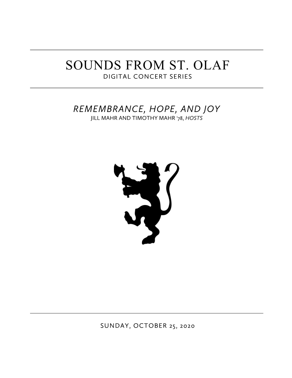 Sounds from St. Olaf Digital Concert Series